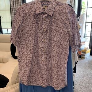 Joseph Abboud Lavender Floral Cotton Button-Down Shirt